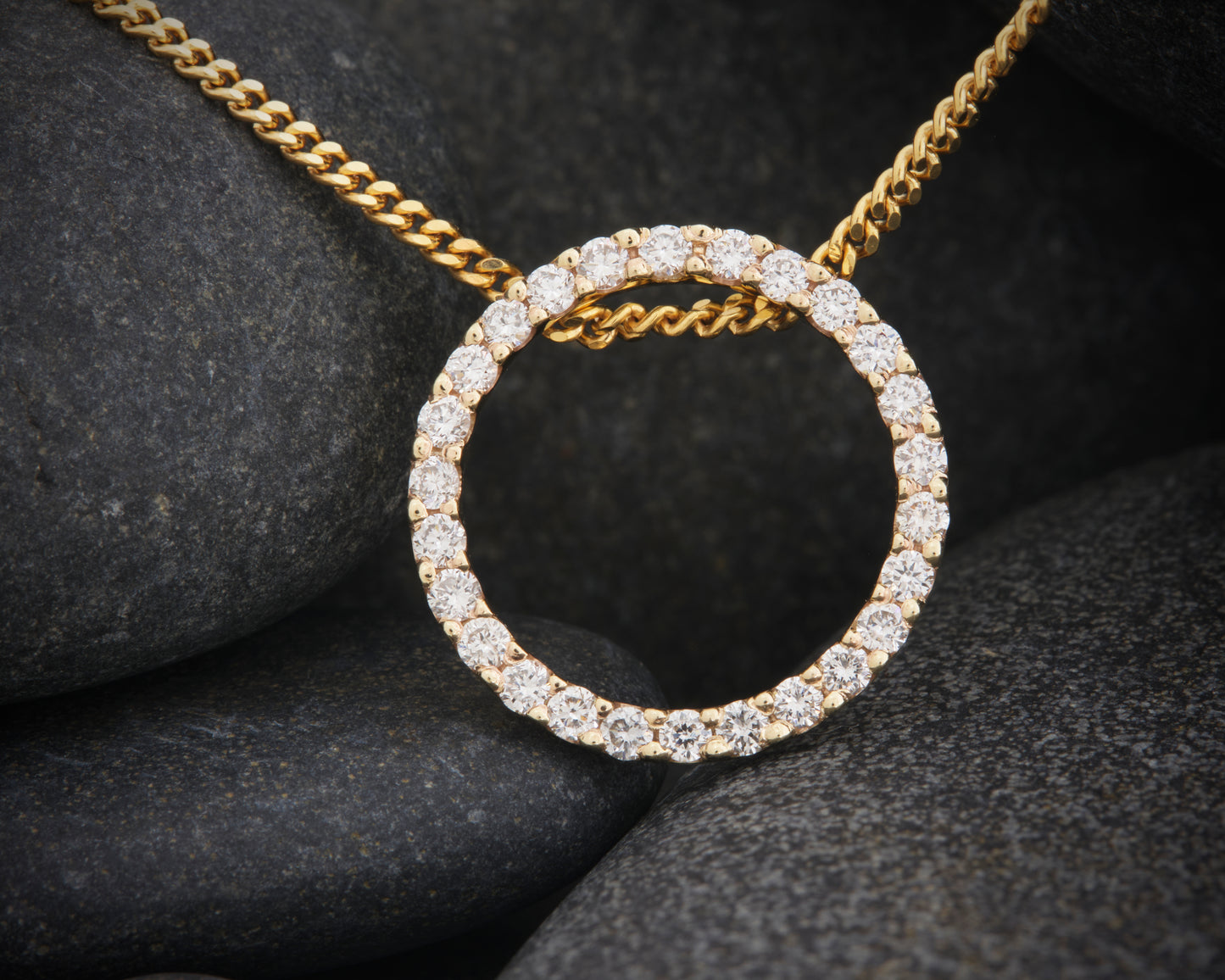 9ct and Lab Grown Diamond Circle Pendant