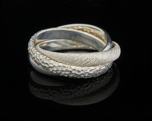 Silver textured Russian Wedding Band
