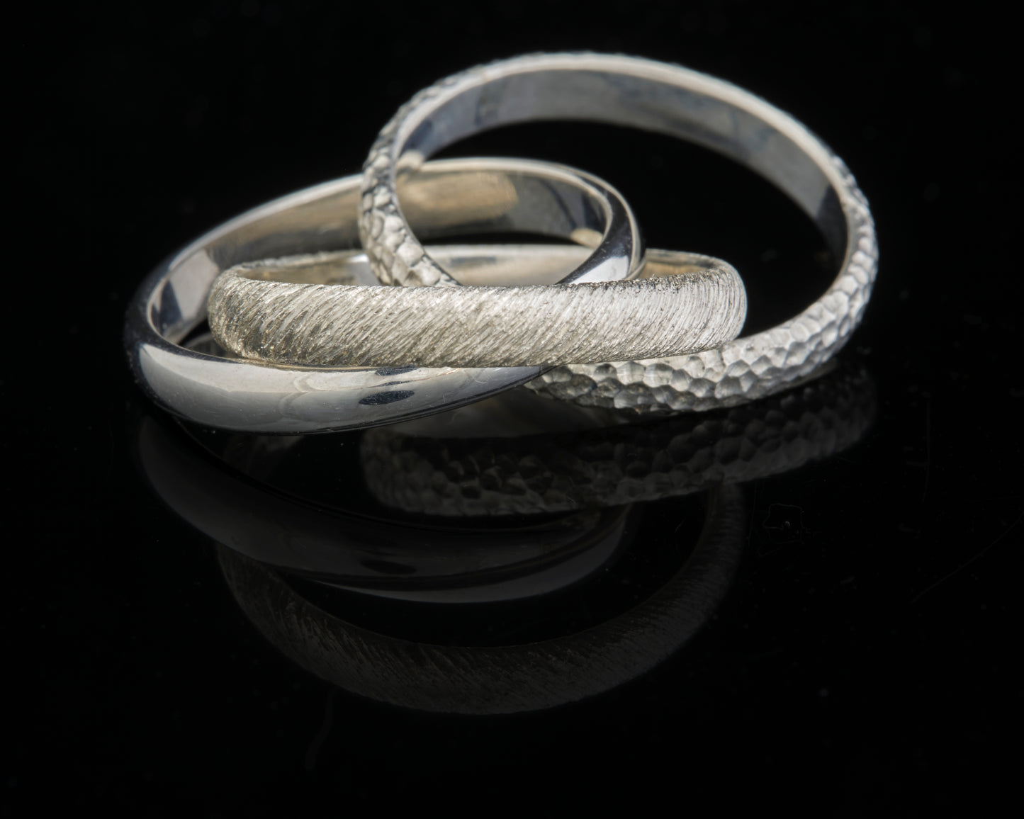 Silver textured Russian Wedding Band