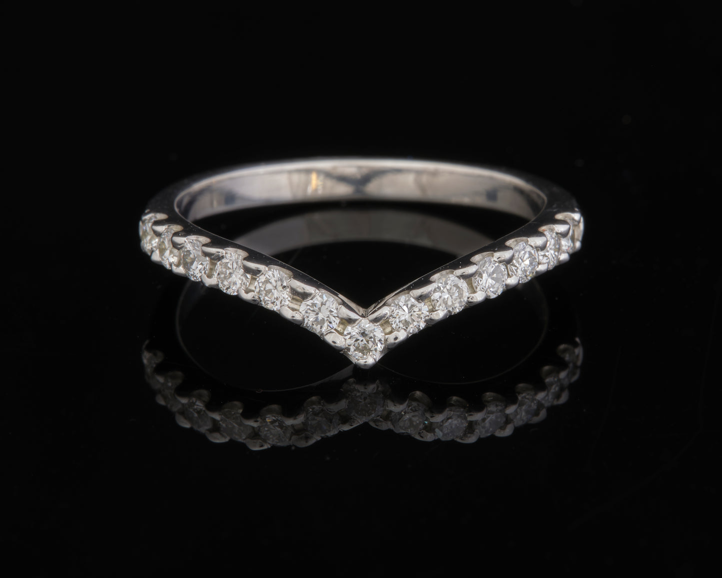 9ct White Gold Wishbone Half Eternity Ring