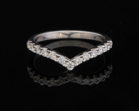 9ct White Gold Wishbone Half Eternity Ring