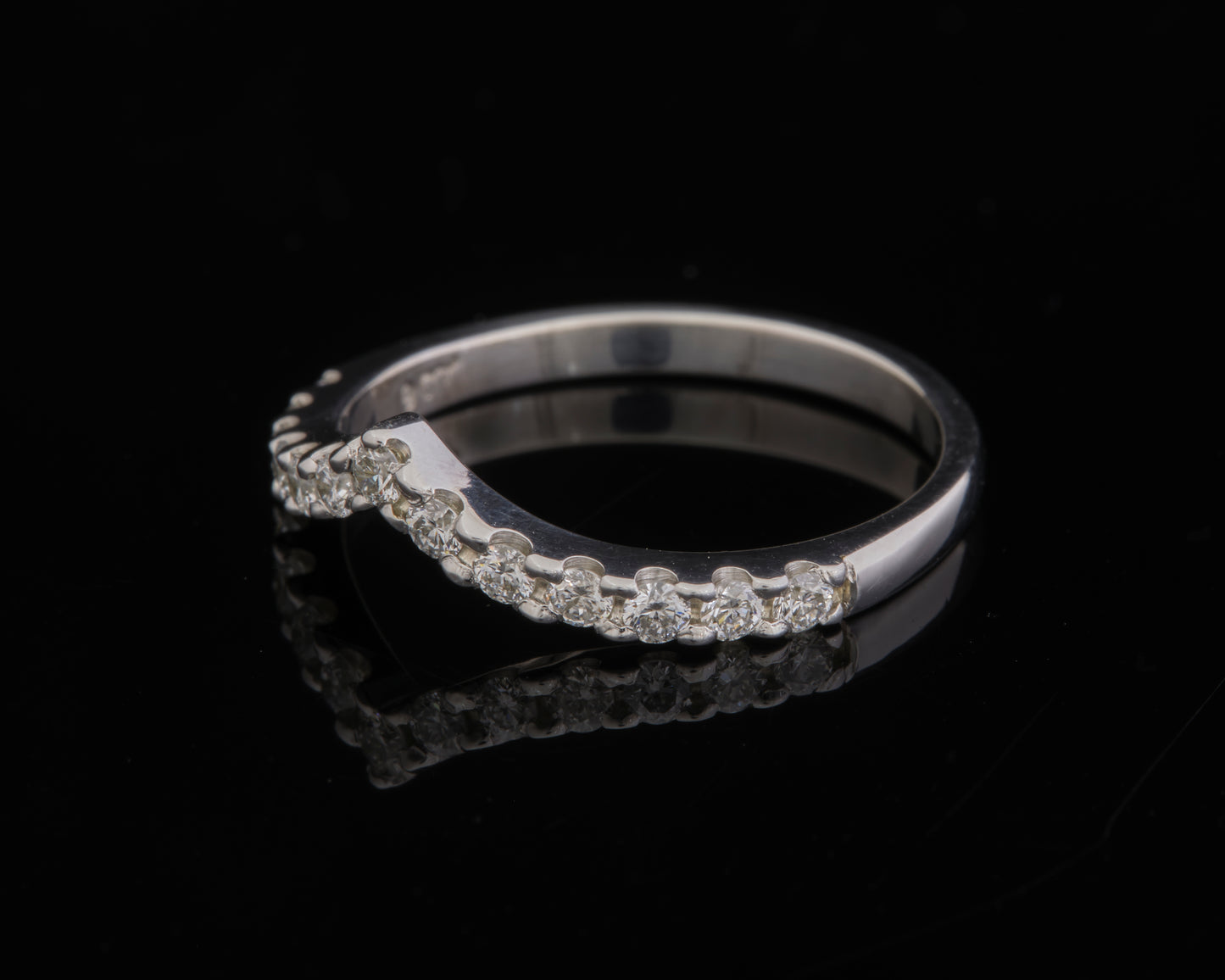 9ct White Gold Wishbone Half Eternity Ring