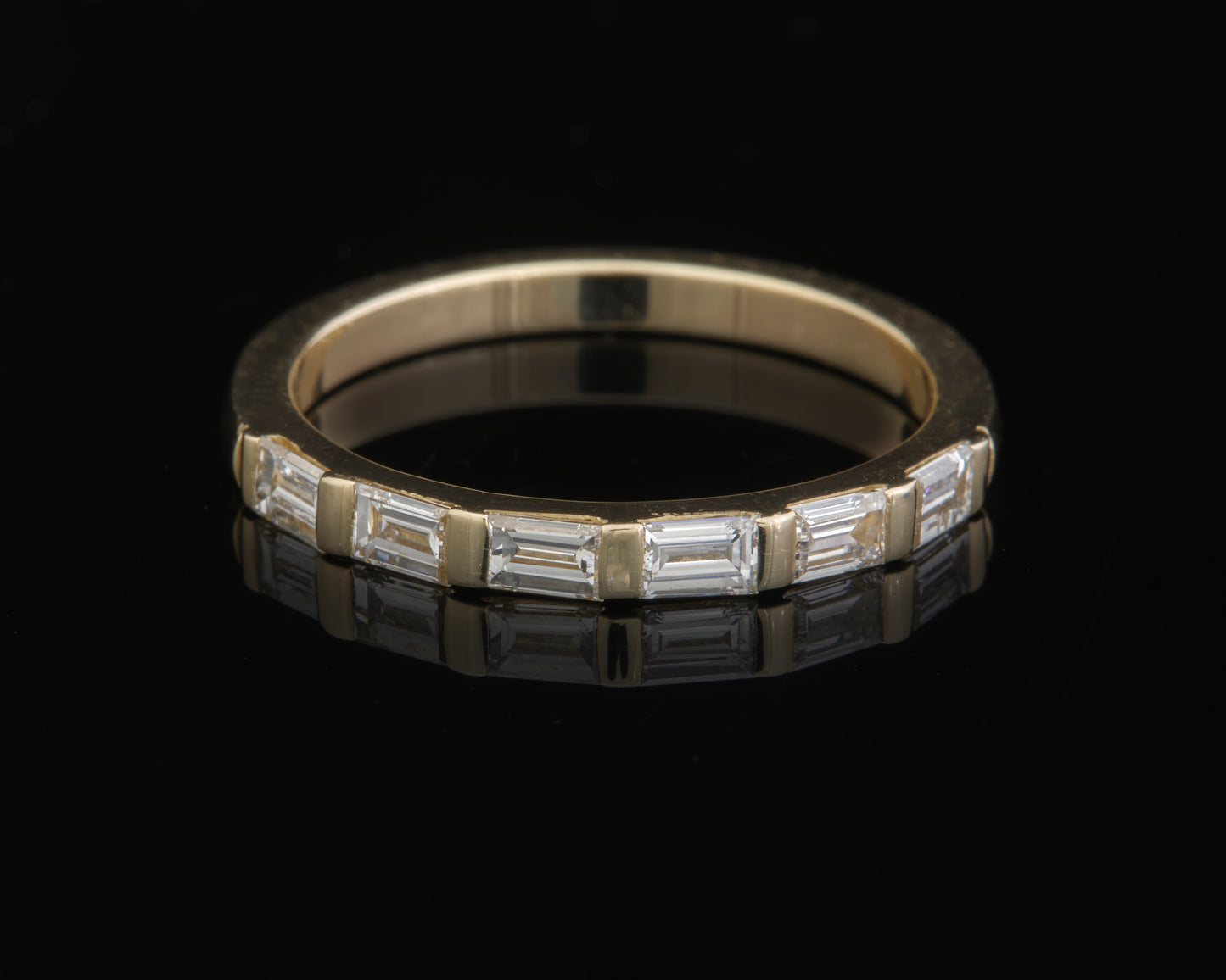 9ct Yellow Gold and Baguette Cut Lab Grown Diamond Eternity Ring