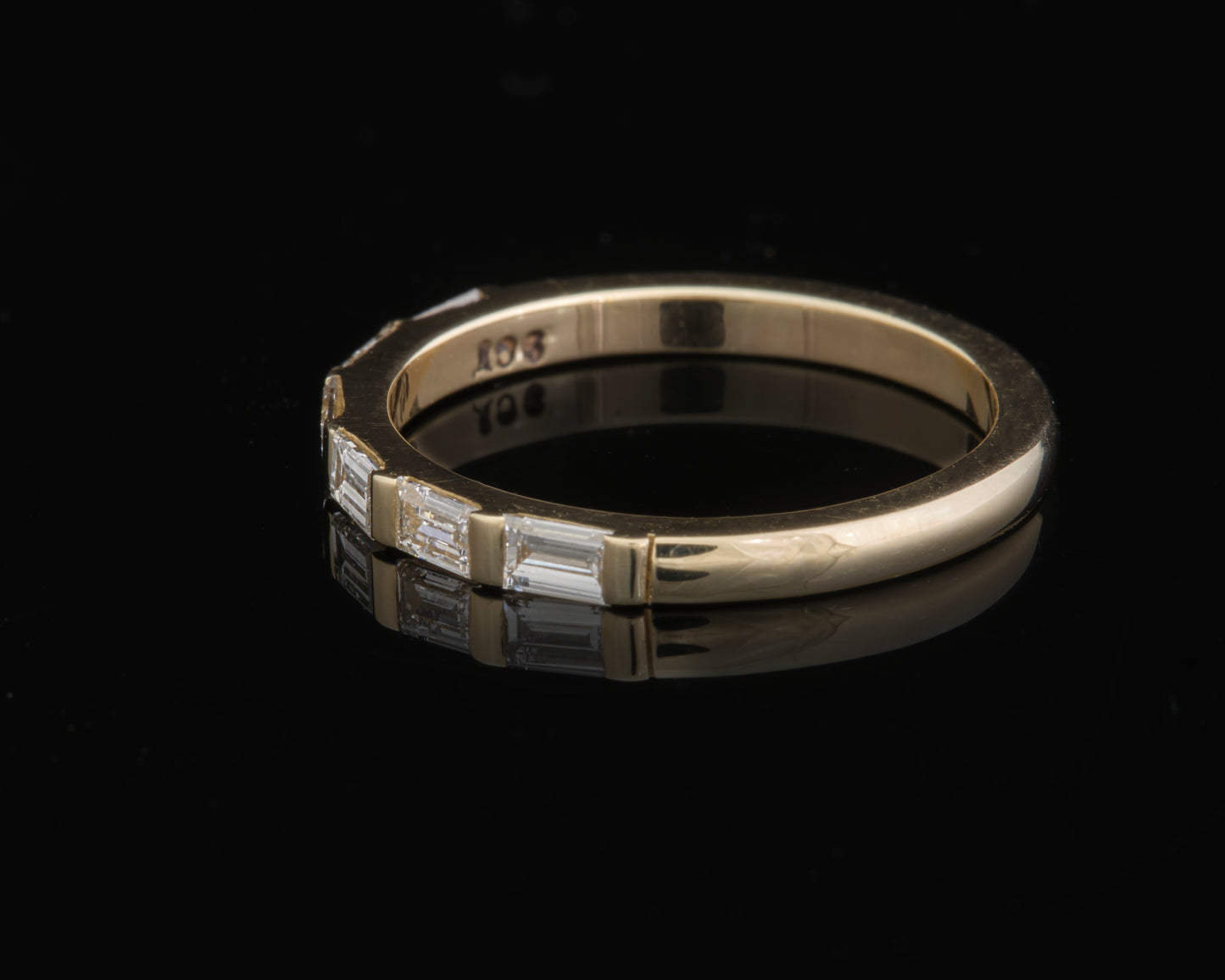 9ct Yellow Gold and Baguette Cut Lab Grown Diamond Eternity Ring