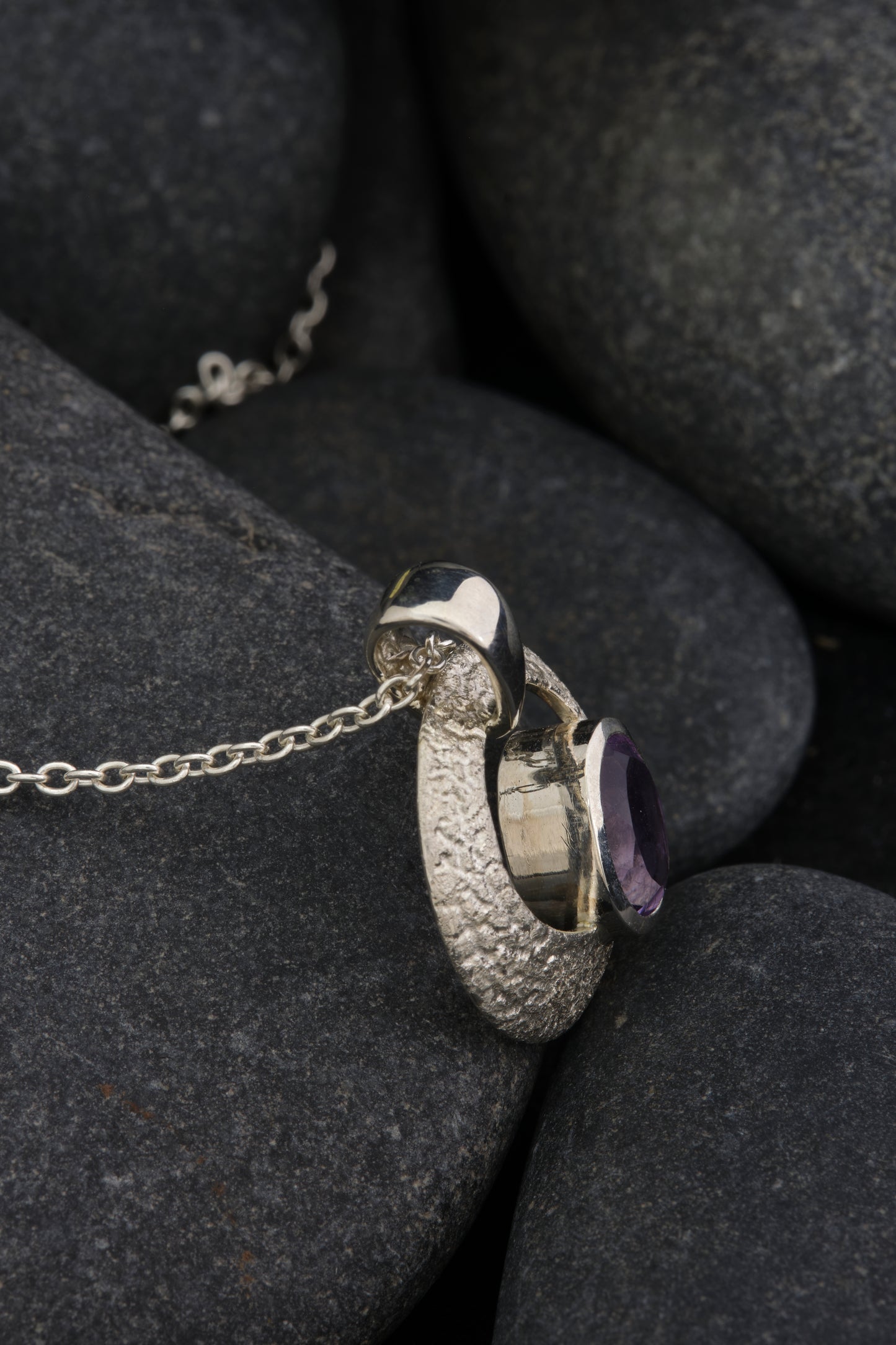 Silver and Amethyst Birthstone Pendant