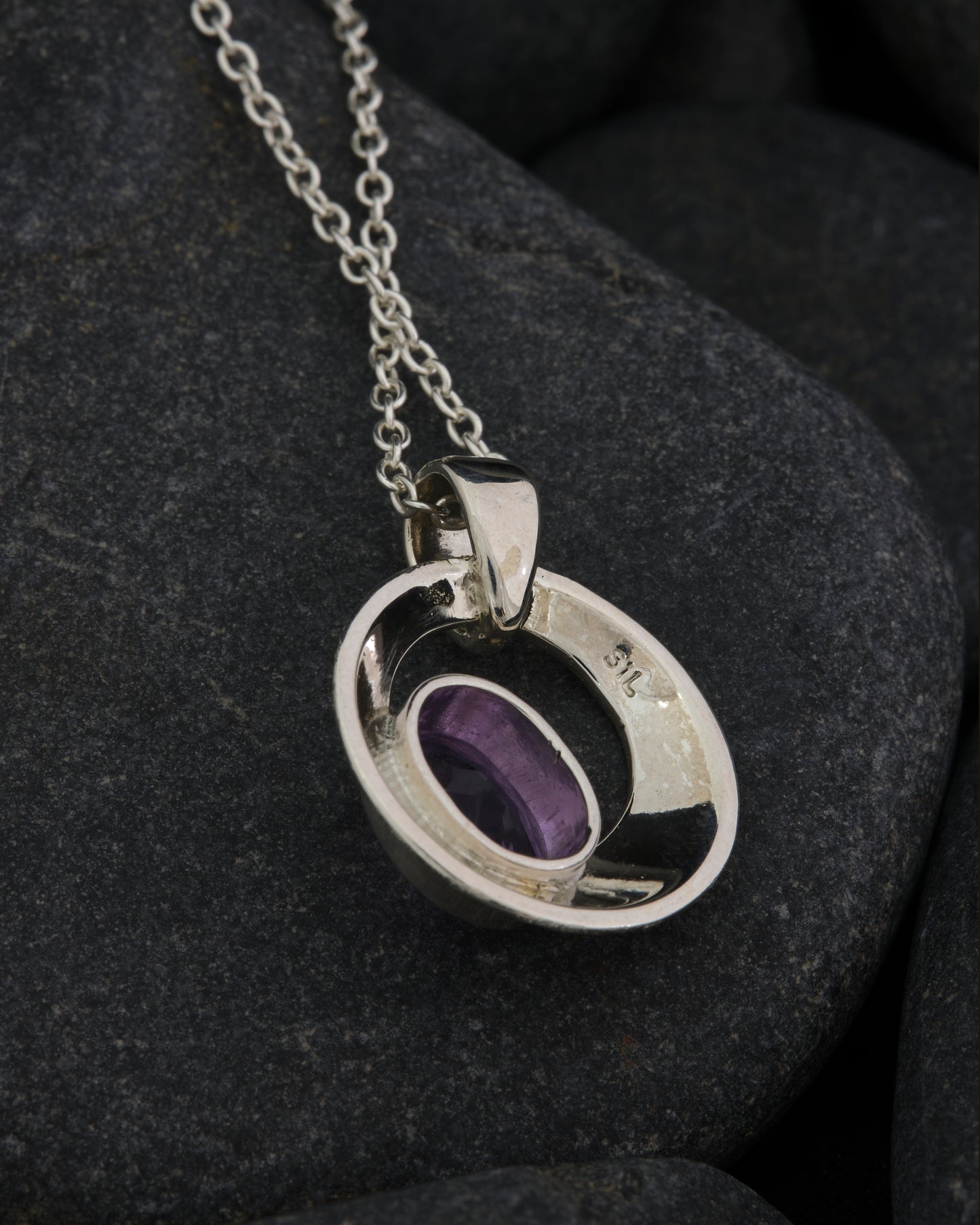 Silver and Amethyst Birthstone Pendant