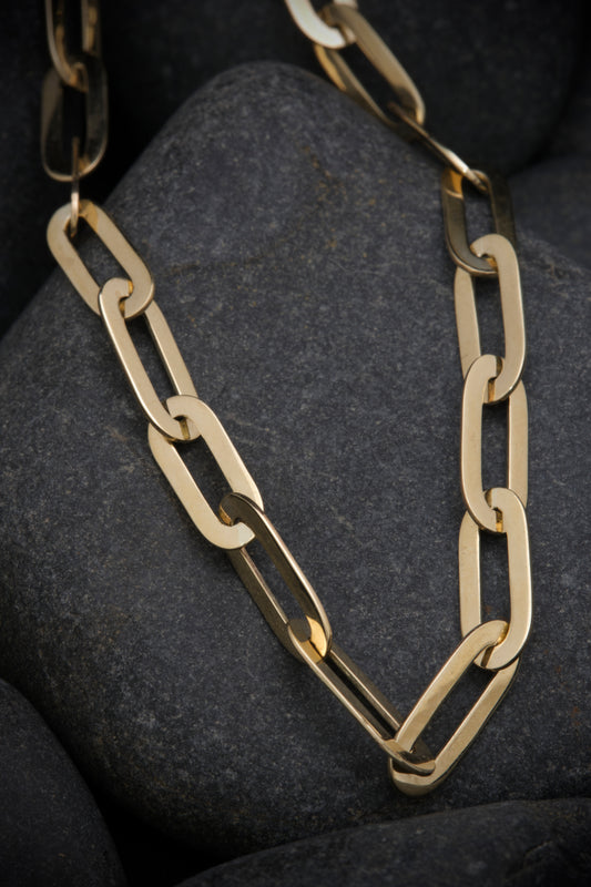 9ct Yellow Gold Paperclip Chain