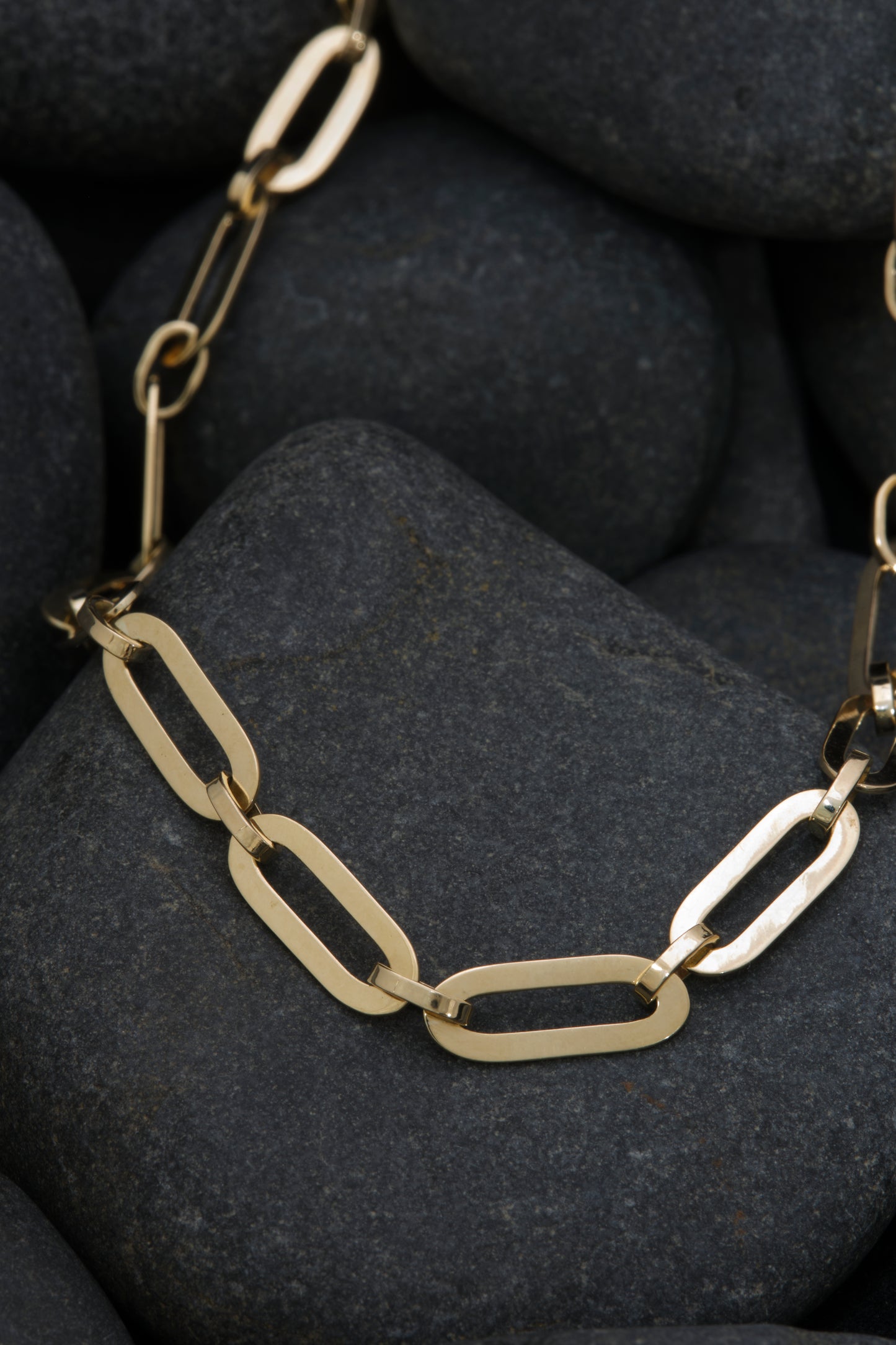 9ct Yellow Gold Flat Paperclip Chain.